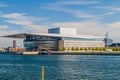 COPENHAGEN, DENMARK - AUGUST 26, 2016: View of New Copenhagen Opera House on the waterfront in the port of Copenhagen Royalty Free Stock Photo