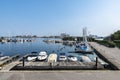 Boats and sailboats moored in the Langelinie Marina, Copenhagen, Denmark Royalty Free Stock Photo