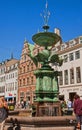 Copenhagen, Denmark - bronze Stork fountain in Amagertorv Royalty Free Stock Photo