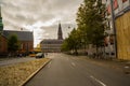 COPENHAGEN, DENMARK: Christiansborg Palace on Slotsholmen island. Danish Parliament building and Supreme Court. View of the