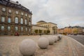 COPENHAGEN, DENMARK: Christiansborg Palace on Slotsholmen island. Danish Parliament building and Supreme Court. View of the