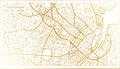 Copenhagen Denmark City Map in Retro Style in Golden Color. Outline Map