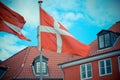 Copenhagen, Denmark - Danish flag in the wind