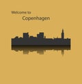 Copenhagen, Denmark ( Danmark ) city silhouette Royalty Free Stock Photo