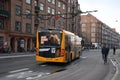 Bus roite 31 decorated with christmas spirit in Copenhaaen Royalty Free Stock Photo