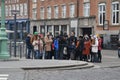 Copenhagen /Denmark/18 February 2023/Tourists gether for walk city guide tour in danish capital Copenhagen.( Photo.Francis Jos