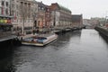 WINTER BOAT CRUISE IN COPENHAGEN CANAL DENMARK Royalty Free Stock Photo