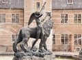 Copenhagen.Denmark. The Frederiksborg Castle. Fountain. Royalty Free Stock Photo