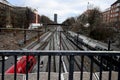 Danish state train system and rail road tracks Copenhagen