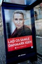 Ms-Mette Frederiksen early election billboard