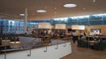 COPENHAGEN, DENMARK - JUL 06th, 2015: Airport interior inside a business lounge with seating area and drinks Royalty Free Stock Photo