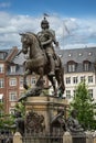 Closeup, King Christian V statue on Kongens Nytorv, Copenhagen, Denmark