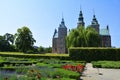 Copenhagen, Denmark - July 2021: Exterior of the beautiful Rosenborg Castle (Rosenborg Slot)