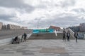 Inderhavnsbroen pedestrian and bicyclist bridge across the Copenhagen inner harbour. The Inner Harbour Bridge Royalty Free Stock Photo