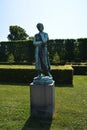 Copenhagen, Denmark - July 2021: Little Gunver statue in the Rose Garden of Rosenborg Castle