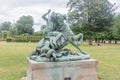 The sculpture Fight with a snake erected in Rosenborg Castle Gardens