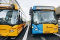 Copenhagen, Denmark - June 6, 2014. Herlev direction bus number 350S at Norreport station in Copenhagen operated by Movia company