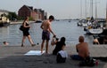 Summer heat waves in danish capital Copenhagen Denmark
