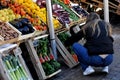 Copenhagen/Denmark/01 March 2023/Fruit and vegetable shoppers at vendor in dansh capital Copenhagen.   ( Photo. Francis Joseph Royalty Free Stock Photo