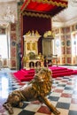 Interior of the Great Hall of Rosenborg Castle in Copenhagen, Denmark Royalty Free Stock Photo