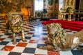 Interior of the Great Hall of Rosenborg Castle in Copenhagen, Denmark Royalty Free Stock Photo