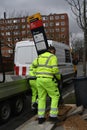 MOVIA TRANSPORTATION PEOPLE REPARING BUS STOP