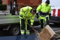 MOVIA TRANSPORTATION PEOPLE REPARING BUS STOP