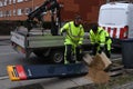 MOVIA TRANSPORTATION PEOPLE REPARING BUS STOP