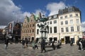 Shoppers travellers at amager torv in Copehagen Denmark