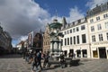 Shoppers travellers at amager torv in Copehagen Denmark