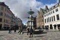 Shoppers travellers at amager torv in Copehagen Denmark