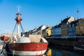 Nyhavn pier with color buildings, ships, yachts and other boats in the Old Town of Copenhagen, Denmark Royalty Free Stock Photo