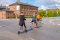 Women cycling in Copenhagen, Denmark Royalty Free Stock Photo