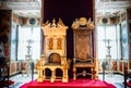 COPENHAGEN, DENMARK, NOVEMBER 18, 2019: Crown jewels at Rosenborg slot castle in Copenhagen,Denmark Royalty Free Stock Photo