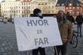 Male protesting for fathers right of children in Copenhagen