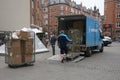 Postnord parclet and packet deliveru man in Copenhagen