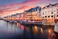 Copenhagen, Denmark at Nyhavn Canal Royalty Free Stock Photo