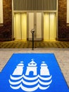 City logo of Copenhagen on blue carpet mat