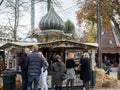 Food and drinks kiosk with a unique onion dome design in the Tivoli Gardens