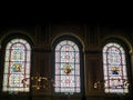 Ornate stained glass windows of the Sankt Ansgars Kirke