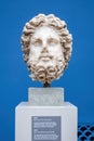 Sculptured head figure of Zeus Greek or Jupiter Roman