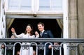 ROYAL FAMILY AT AMALIENBORG PALACE BALCONY Royalty Free Stock Photo