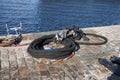 View of a scuba equipment near the canal