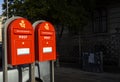 The red letterboxes in Copenhagen, Denmark Royalty Free Stock Photo