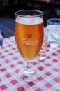 Carlsberg beer & an aquavit in a restaurant