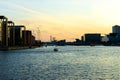 Copenhagen. Denmark. 12. September. 2021. Beautiful buildings on the bank of the canal in Copenhagen, on the sunset Royalty Free Stock Photo