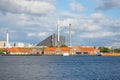 Copenhagen. Denmark. 12. September. 2021. Beautiful iew of Amager Bakke factory with skiing slope on the rooftop in Copenhagen,