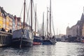 Copenhagen, Denmark  - September 22, 2019 Beautiful new Haven water canal in Copenhagen, lots of sailing boats, people and Royalty Free Stock Photo