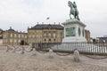 COPENHAGEN, DENMARK -SEPTEMBER 8: Castle Amalienborg with statue