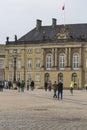 COPENHAGEN, DENMARK -SEPTEMBER 8: Castle Amalienborg with statue
